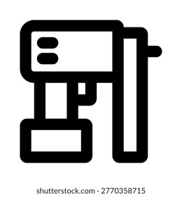 outline nail machine icon representing a pneumatic or electric nailer used for fast and efficient fastening in framing