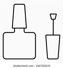 Outline nail polish vector icon