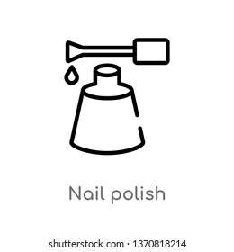 outline nail polish vector icon. isolated black simple line element illustration from beauty concept. editable vector stroke nail polish icon on white background