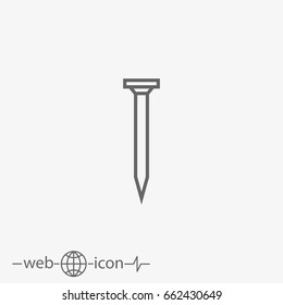 outline nail vector icon