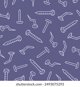 Outline Nail Vector Seamless Pattern illustration for Print, Wallpaper, Decoration.