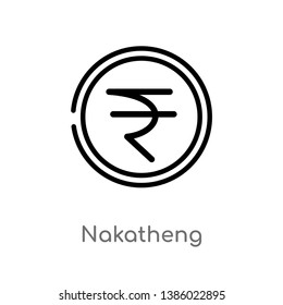outline nakatheng vector icon. isolated black simple line element illustration from india and holi concept. editable vector stroke nakatheng icon on white background