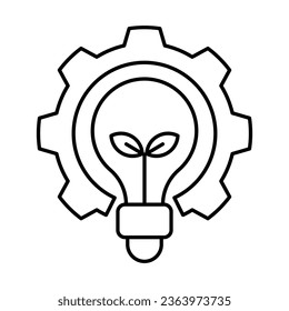 outline natural care engineering icon on white background, icon design for apps, presentation, banner, sign, symbol, logo. Artificial intelligence icon concept. vector illustration.