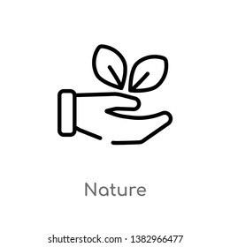 outline nature vector icon. isolated black simple line element illustration from ecology concept. editable vector stroke nature icon on white background