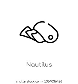 outline nautilus vector icon. isolated black simple line element illustration from music concept. editable vector stroke nautilus icon on white background