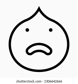 Outline near to tears vector icon