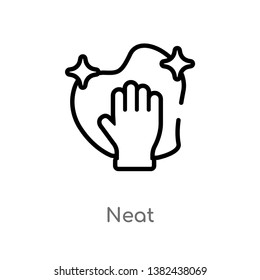 outline neat vector icon. isolated black simple line element illustration from cleaning concept. editable vector stroke neat icon on white background