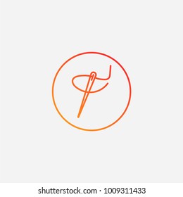 Outline needle icon. gradient illustration isolated vector sign symbol