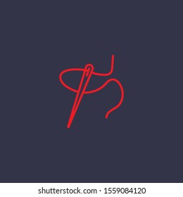 Outline needle thread  icon.needle thread  vector illustration. Symbol for web and mobile