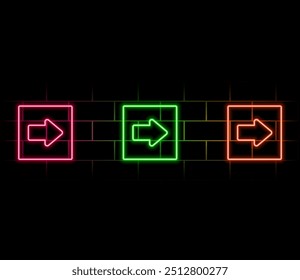 Outline neon coin convert icon set. Glowing neon token exchange sign with arrows. Crypto currency conversion, money cashback, refund, swapping token market, reinvest, virtual coin trade. Vector icons.