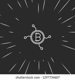 Outline network bitcoin icon illustration isolated vector sign symbol