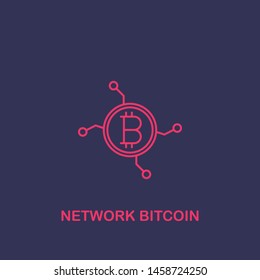Outline network bitcoin icon.network bitcoin vector illustration. Symbol for web and mobile