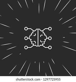 Outline network brain icon illustration isolated vector sign symbol