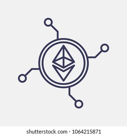 Outline network ethereum icon illustration vector symbol