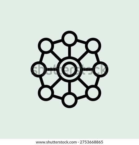 Outline network icon, interconnected, social media, connections