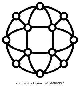 Outline neural network icon for AI and machine learning