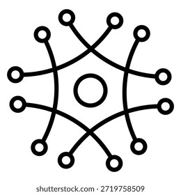 Esquema del icono de la neurona para la red neuronal, las células cerebrales y la biología de sinapsis.