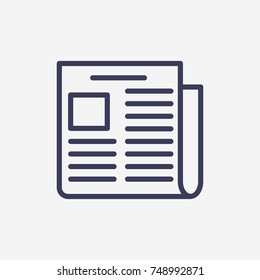 Outline News Paper  Icon Illustration Vector Symbol