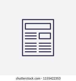Outline newspaper icon illustration,vector media sign symbol