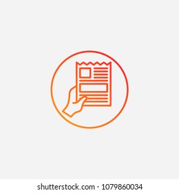 Outline Newspaper icon.gradient illustration vector,press vector sign symbol