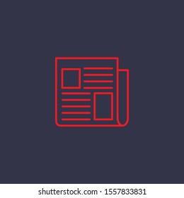 Outline newspaper  icon.newspaper  vector illustration. Symbol for web and mobile