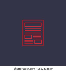 Outline newspaper  icon.newspaper  vector illustration. Symbol for web and mobile
