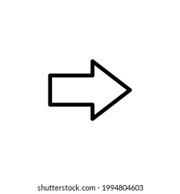 Outline next arrow icon isolated on white background