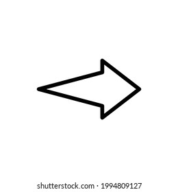 Outline next arrow icon isolated on white background