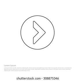 Outline Next Slide Icon, Vector Illustration, Flat Pictogram Icon