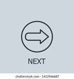 Outline next vector icon. Next illustration for web, mobile apps, design. Next vector symbol.