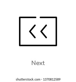 outline next vector icon. isolated black simple line element illustration from arrows 2 concept. editable vector stroke next icon on white background