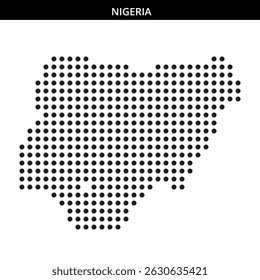 Contorno de Nigeria creado con patrón de puntos