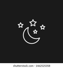 Outline night vector icon. Night illustration for web, mobile apps, design. Night vector symbol.