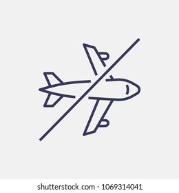 Outline No Airplane Icon Illustration Vector Symbol