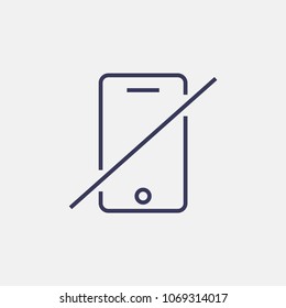 Outline no phone icon illustration vector symbol