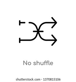 outline no shuffle vector icon. isolated black simple line element illustration from arrows concept. editable vector stroke no shuffle icon on white background
