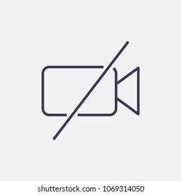 Outline no video icon illustration vector symbol