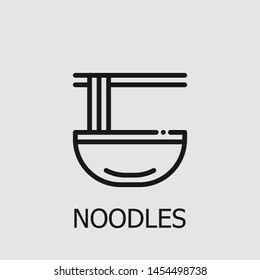 Outline noodles vector icon. Noodles illustration for web, mobile apps, design. Noodles vector symbol.