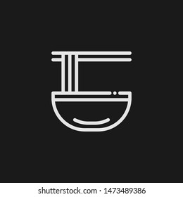 Outline noodles vector icon. Noodles illustration for web, mobile apps, design. Noodles vector symbol.