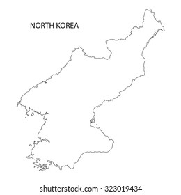 outline of North Korea map