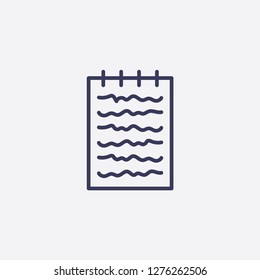 Outline notebook icon illustration isolated  vector sign symbol