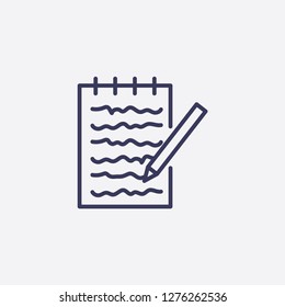 Outline notebook icon illustration isolated  vector sign symbol