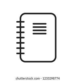 Outline notebook icon illustration vector symbol