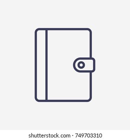 Outline notebook icon illustration vector symbol