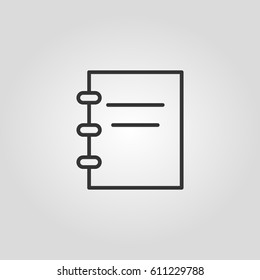 Outline notebook  web icon ilustration vector symbol