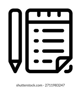 Notizblock-Gliederungssymbol für Notizen, Notizen, Listen und das Schreiben von Dokumenten.