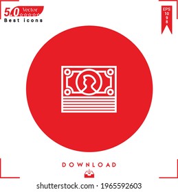 Outline notes icon. notes icon vector isolated on Red background. Graphic design, business-collection icons, mobile application, logo, user interface. EPS 10 format vector