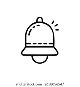 Contornar o ícone da campainha de notificação com som de alerta de linhas radiantes