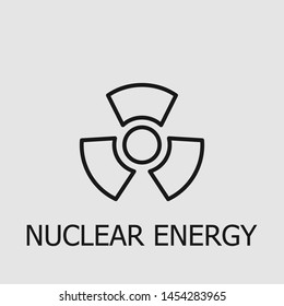 Outline nuclear energy vector icon. Nuclear energy illustration for web, mobile apps, design. Nuclear energy vector symbol.
