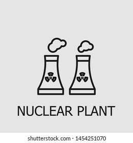Outline nuclear plant vector icon. Nuclear plant illustration for web, mobile apps, design. Nuclear plant vector symbol.